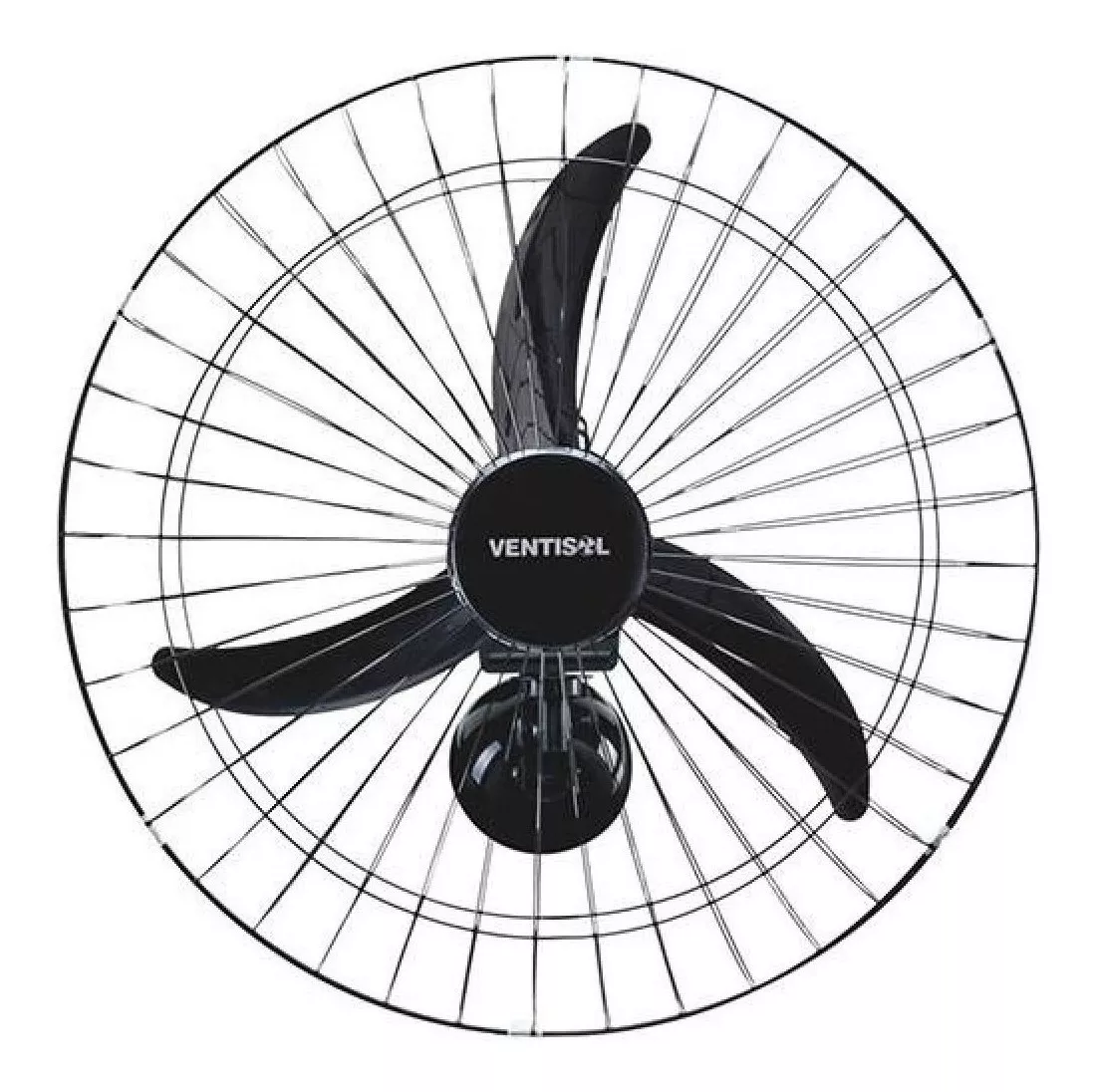 Ventilador De Parede Ventisol Profissional New Osc Parede 60cm New Black 3 Pás Plástico 110V Premium