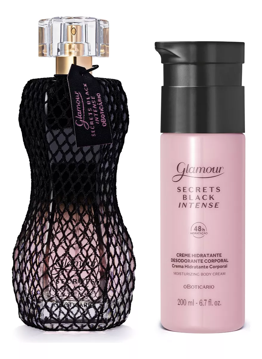 Combo Glamour Secrets Black Intense: Desodorante Colônia 75ml + Creme Hidratante Desodorante Corporal 200ml