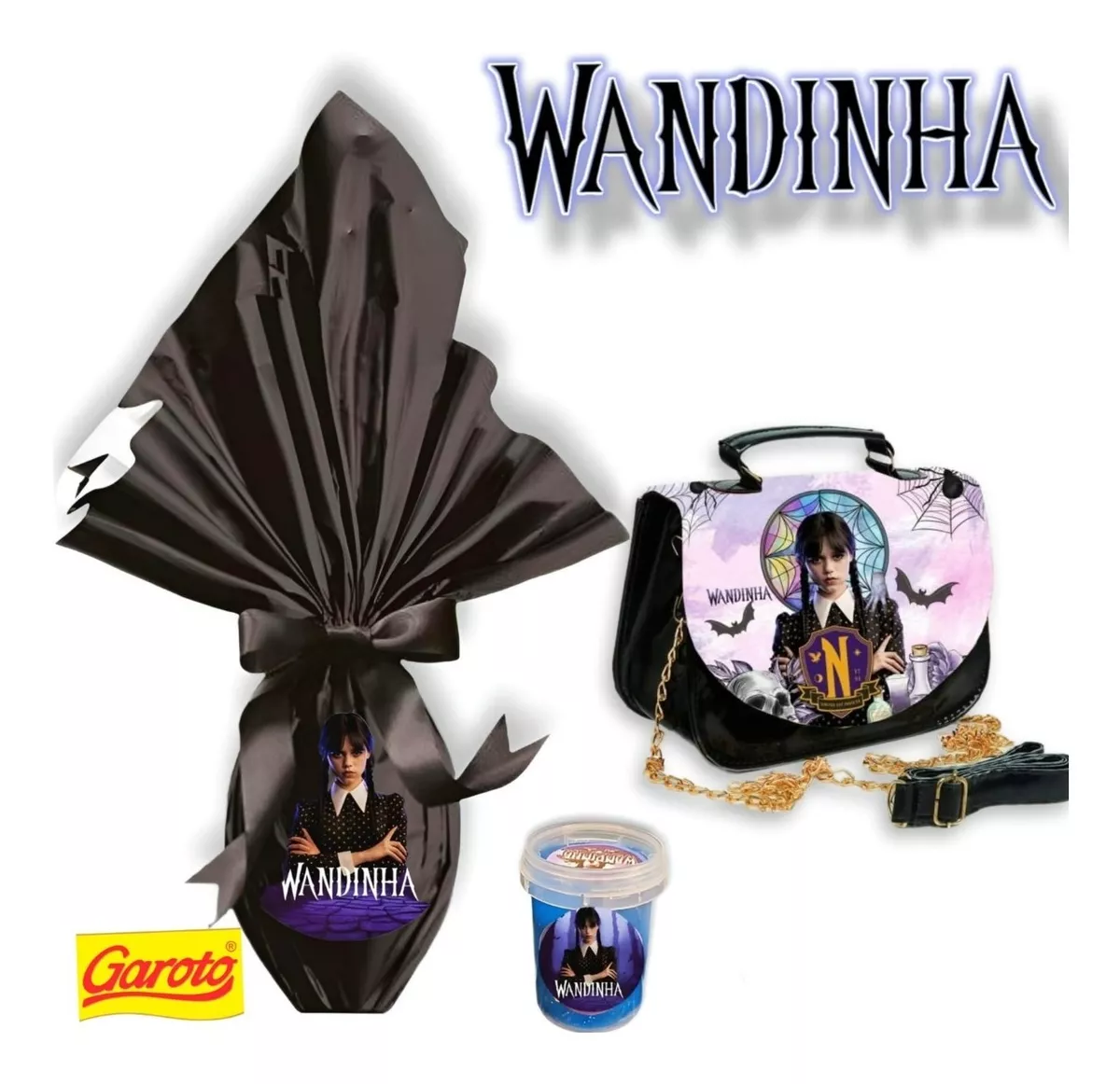 Ovo De Páscoa Wandinha Vandinha 250gr Pelúcia Boneca Addams