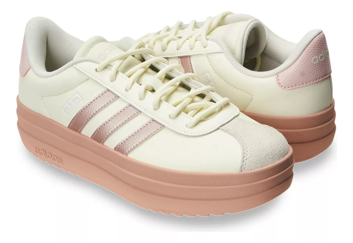 Tênis Casual Feminino Vl Court Bold Adidas, Tamanhos 34 ao 39 (Bege)