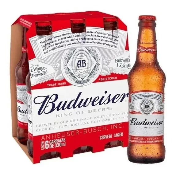 Pack Cerveja Budweiser 330 Ml Long Neck Com 6 Unidades