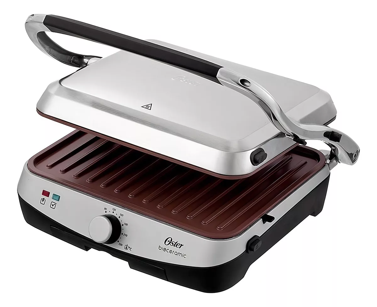 Grill Oster Sanduicheira Elétrica CKSTPA4881 Bioceramic, Antiaderente, 1500W, 127V