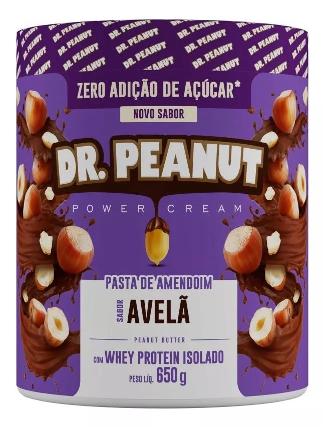 Suplemento em Pasta DR Peanut Power Cream Proteínas Power Cream Sabor Avelã em Pote de 650g