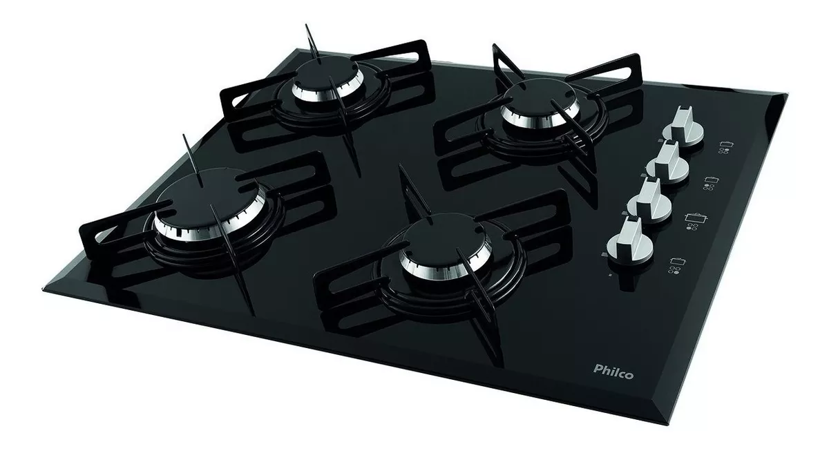 Cooktop 4 Bocas A Gás Cook Chef 4 Preto Philco 110V/220V