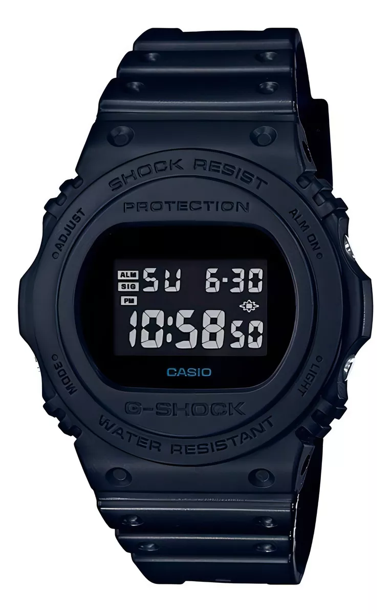 Relógio Casio G-shock Dw-5750e-1bdr Revival Correia Preto Bisel Preto Fundo Preto