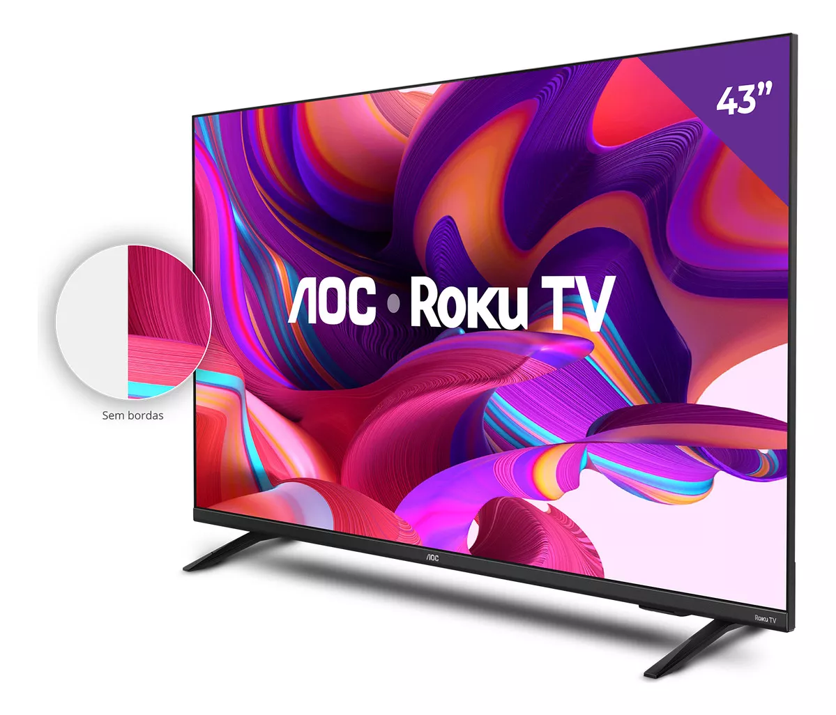 Smart Tv 43'' LED FHD 60Hz Roku TV 43S5135/78G, Bivolt - AOC (Preto)