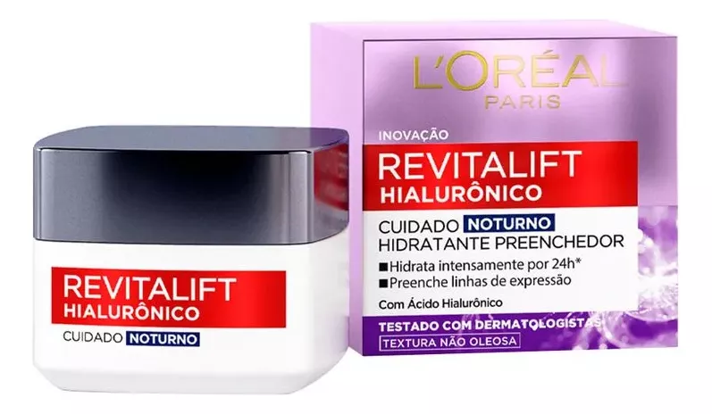 Creme Hidratante Facial Revitalift Hialurônico Noturno 49g L'Oréal Paris