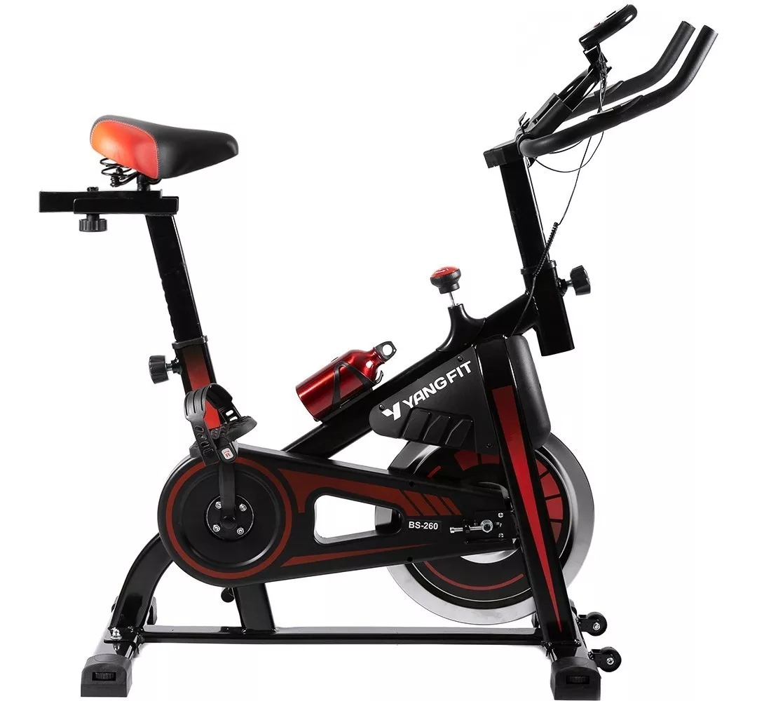 Bicicleta Ergométrica Bike Spinning Roda Inércia E Monitor Yangfit BS260, Suporta Até 150 KG, Volante De Inércia 6 KG