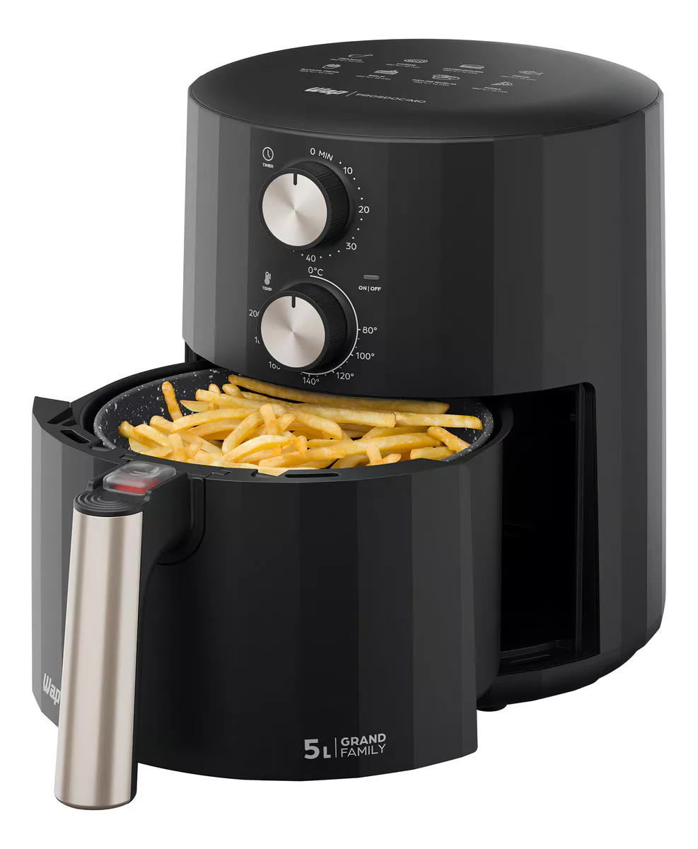 Fritadeira Elétrica Wap Air Fryer Grand Family 5l Preto e Cinza 1500w 127V