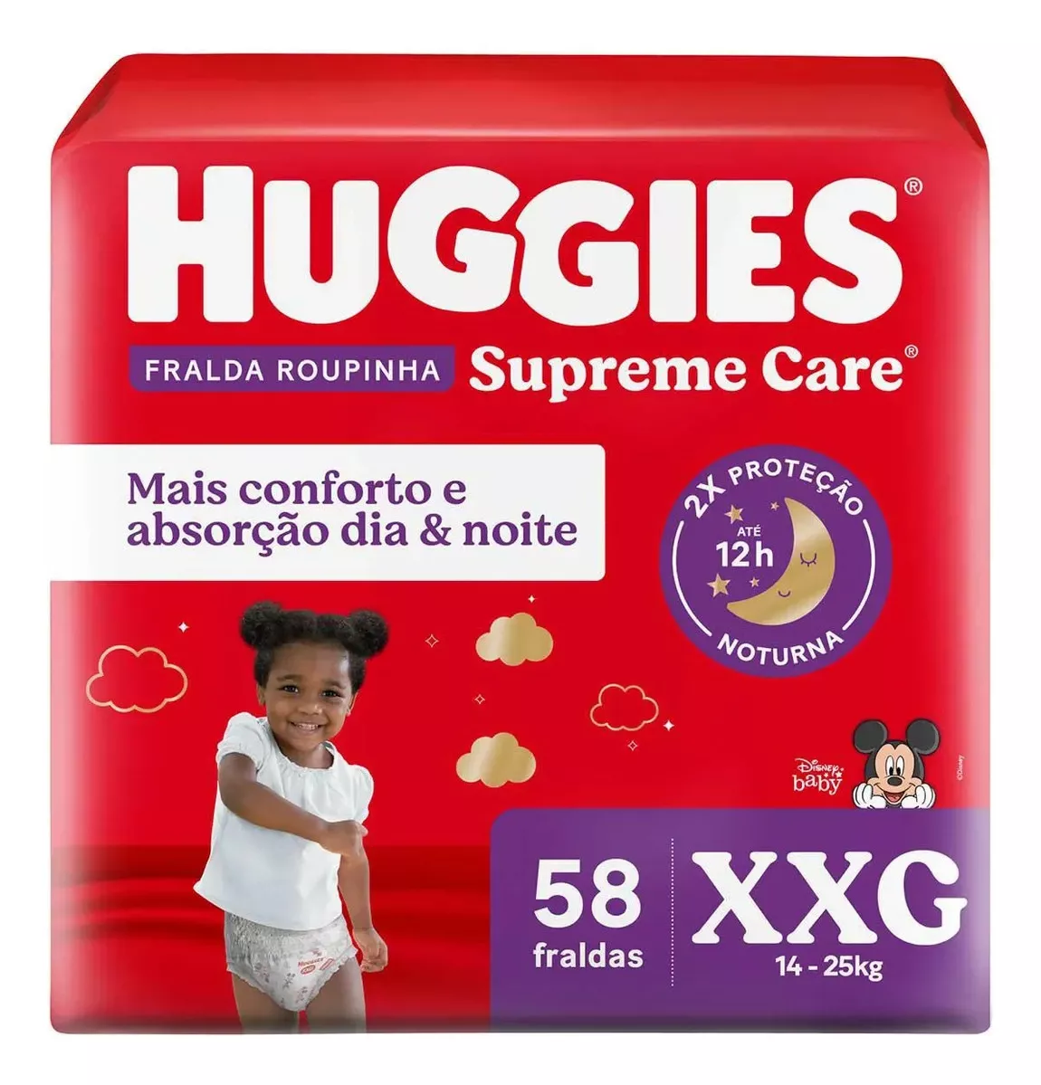 Fralda Huggies Supreme Care Roupinha XXG - 58 unidades