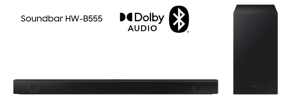 Soundbar Samsung HW-B555 com 2.1 canais Bluetooth e Subwoofer sem fio  