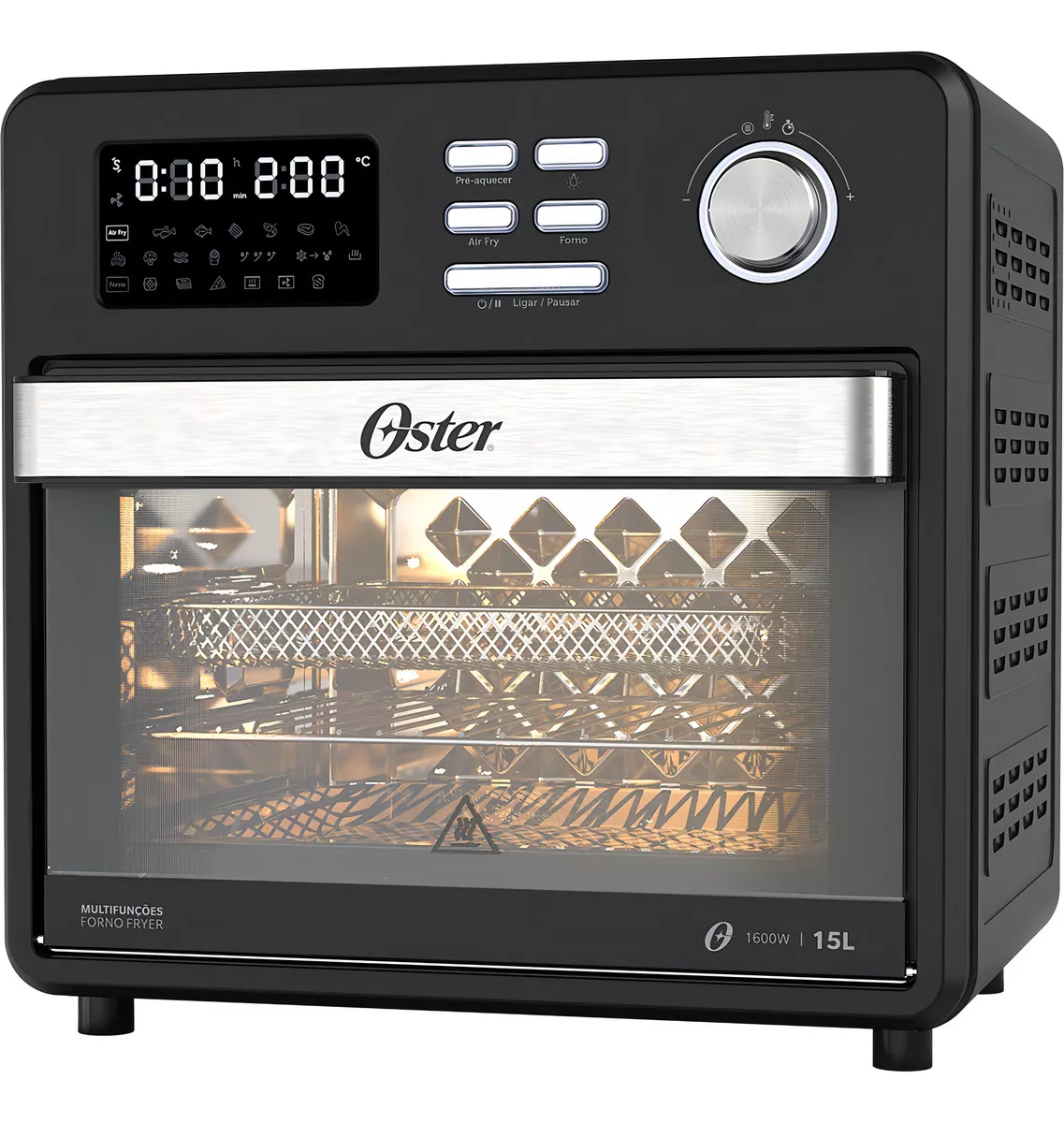 Fritadeira e Forno Oster Gourmet Preto 15 Litros 10 Em 1 220v