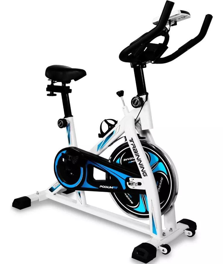 Bicicleta Ergométrica Spinning Podiumfit Supreme, Suporta Até 150 KG, Volante De Inércia De 8 KG Indicado Para Iniciantes, Silenciosa (Branco)