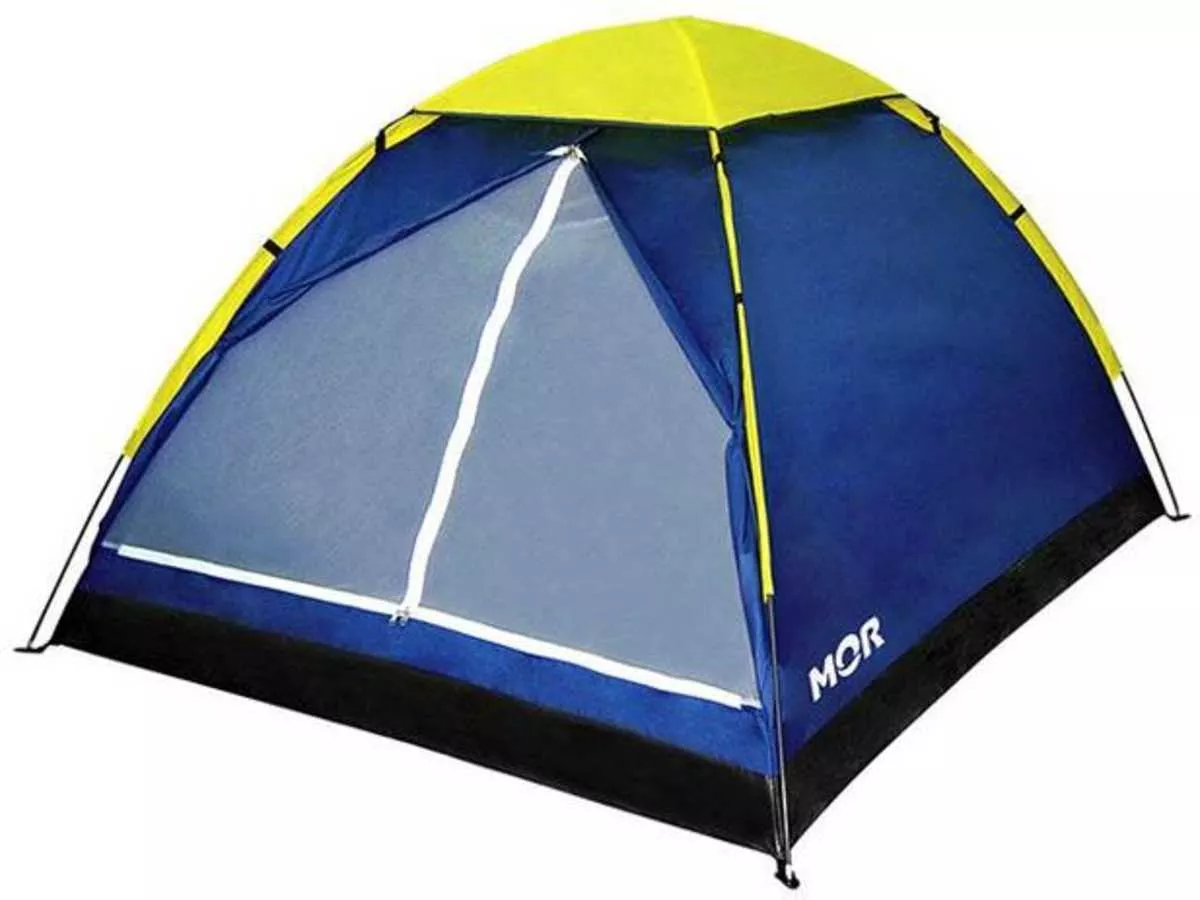 Mor 409034 Barraca Camping Iglu Para 3 Pessoas Cor Azul/Amarelo