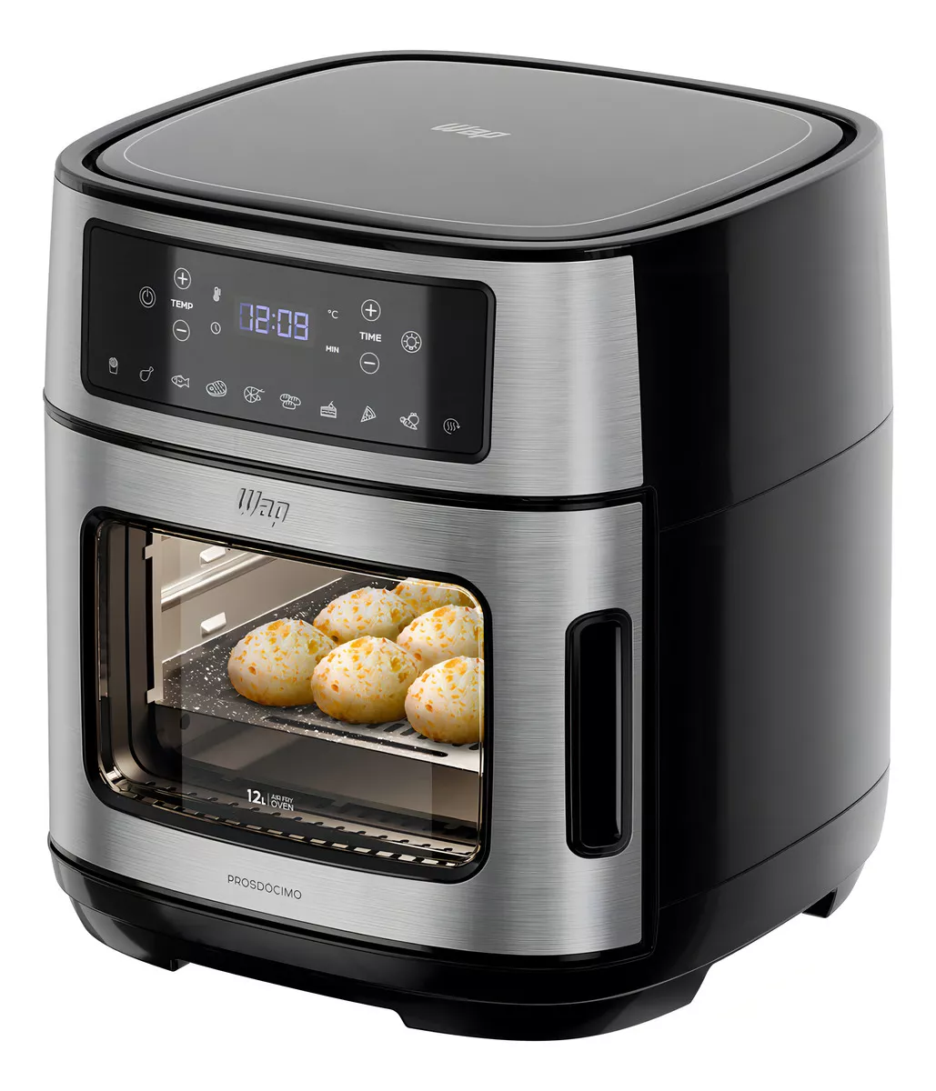 Wap Cozinha lazer AIR FRYER OVEN DIGITAL 12L FW009547 cor Inox com preto 127V