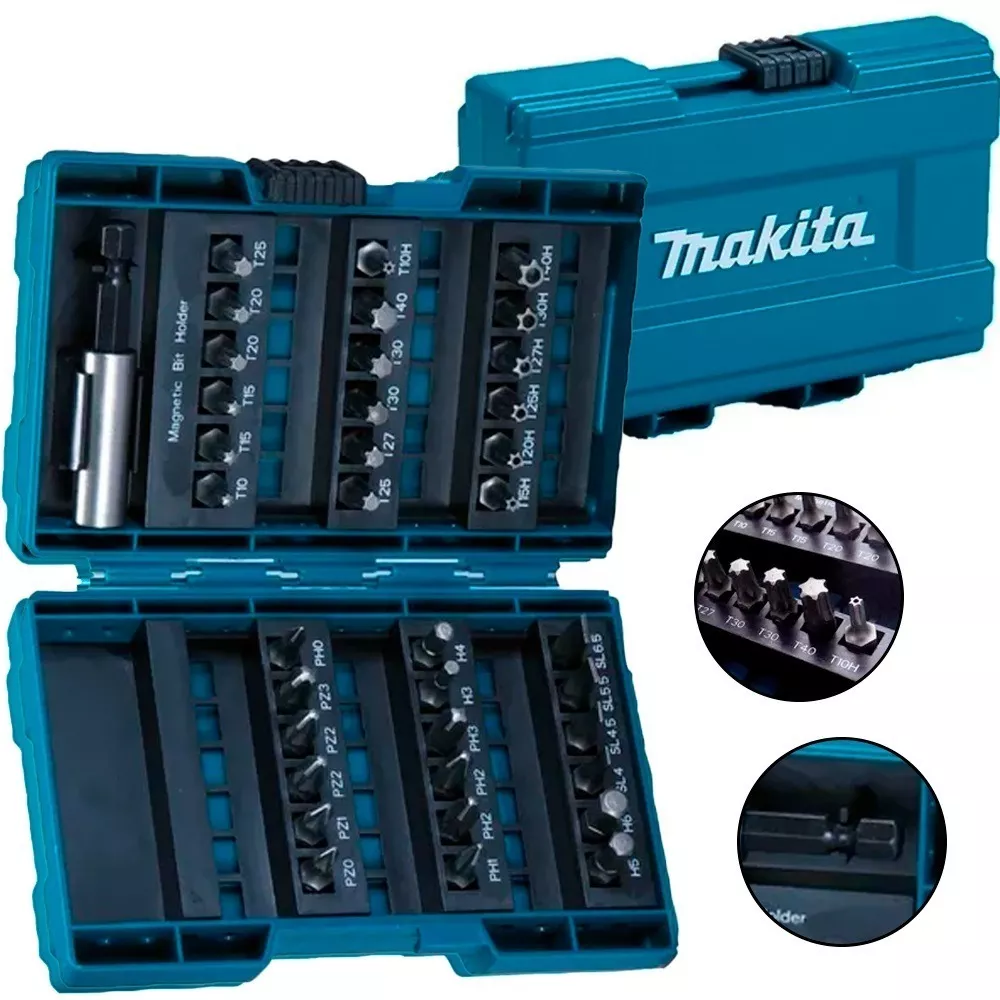 Jogo De Bits Fenda E Phillips C/ 37 Peças B-28606 Makita