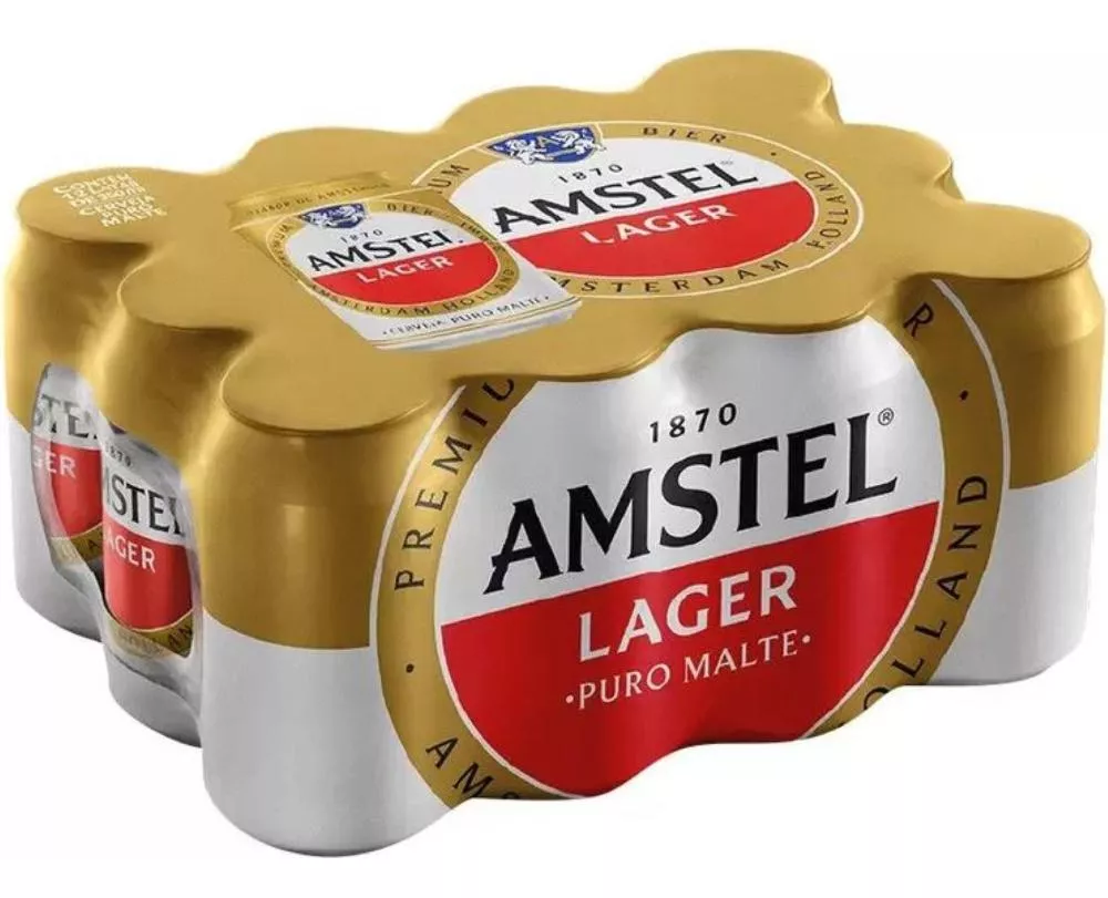 4 Packs Cerveja Amstel Lager Premium Puro Malte 350ml - 12 Unidades (Total 48 Unidades)