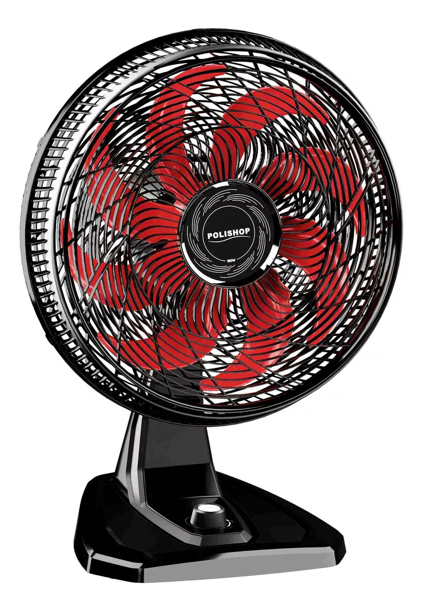 Ventilador 2 Em 1 De Mesa E Parede Polishop 50cm Estrutura N/d Pás Vermelho Diâmetro 50 Cm Frequência 60 Hz Material Das Pás Preto Quantidade De Pás 8