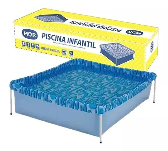 Piscina Infantil 400 Litros Quadrada - Mor Cor Azul