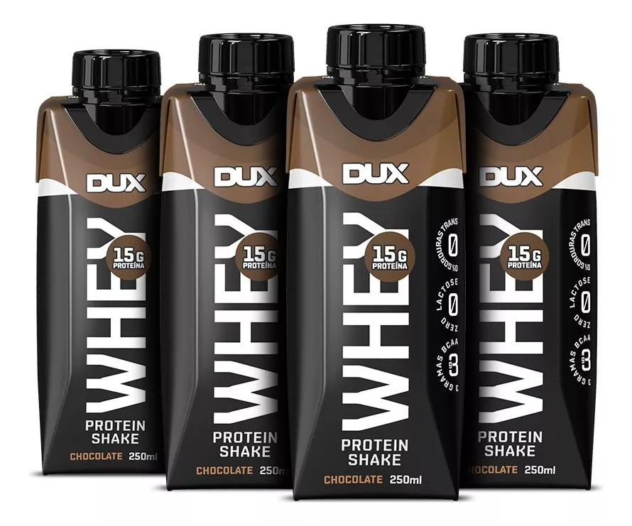 4 Unidades — Whey Protein Shake Dux Nutrition (Total 16 Unidades)