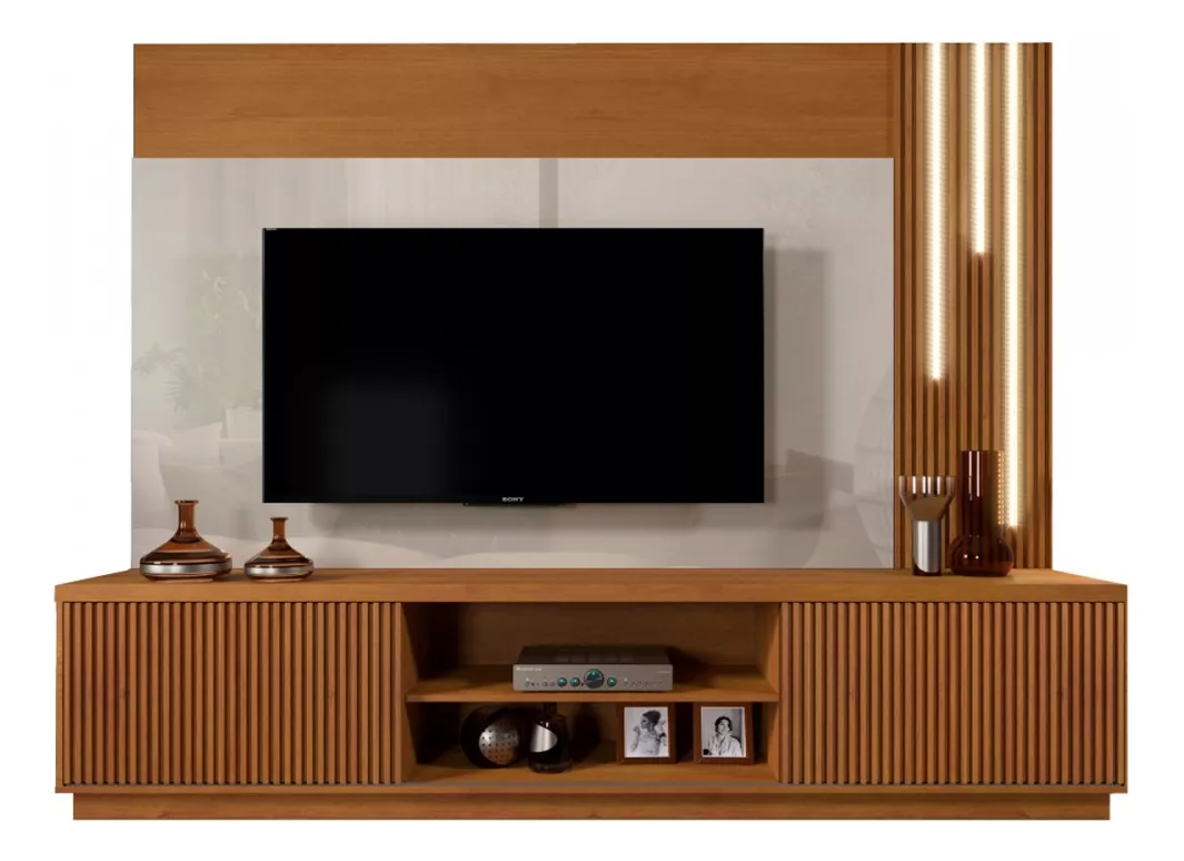 Estante para TV até 75'' Valencia com LED Cascata 2 Portas