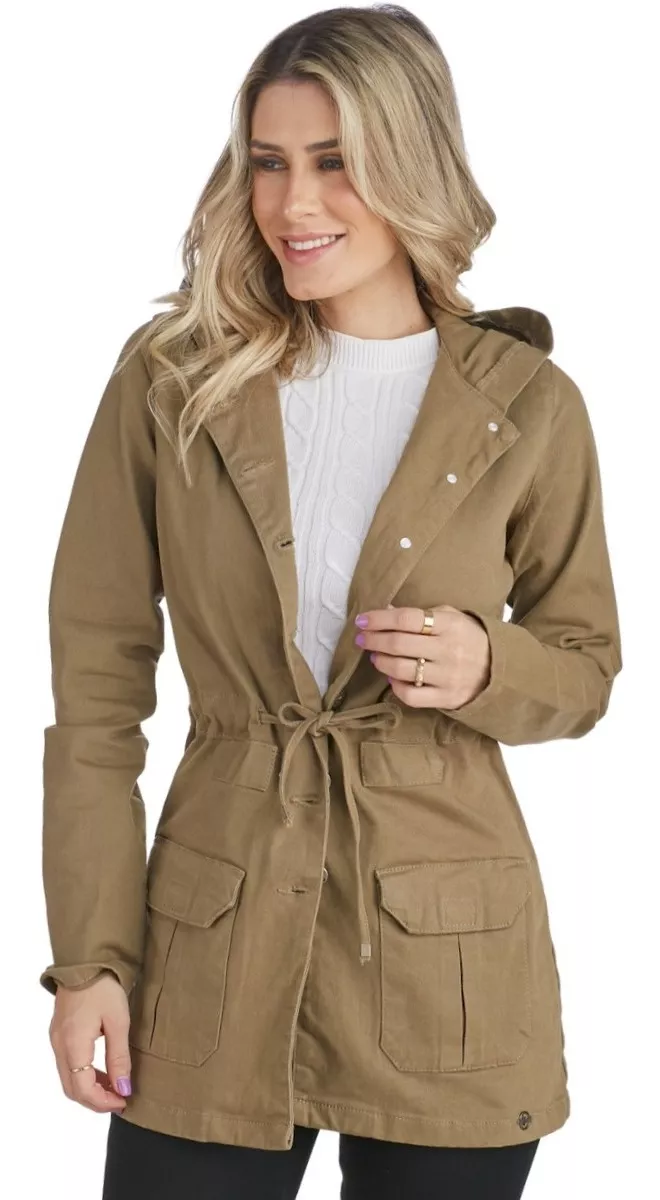 Jaqueta Feminina Parka Premium Fashion Capuz Envio Imediato, Tamanhos P ao GG