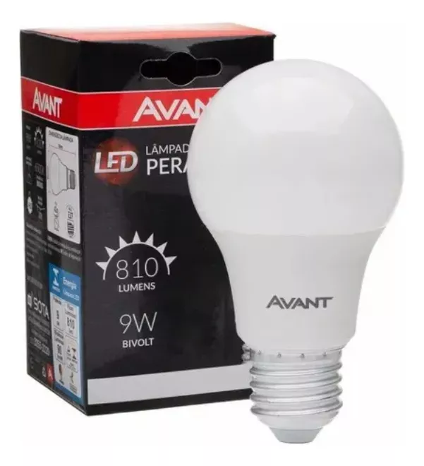 Kit 10 Lâmpada Led 9w Branca Bivolt 6500K Avant