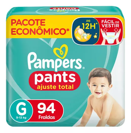 Fralda Pampers Pants Ajuste Total Max G 94 Unidades