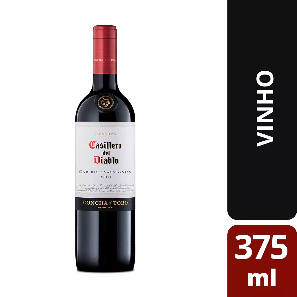 Vinho Chileno Tinto Seco Reserva Casillero Del Diablo Cabernet Sauvignon Valle Central Garrafa 375ml