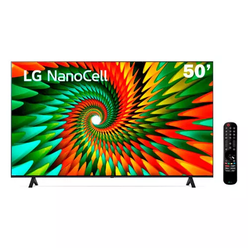 Smart TV 50" 4K LG NanoCell Bluetooth ThinQ AI Alexa Google Assistente Airplay 3 HDMIs - 50NANO77SRA