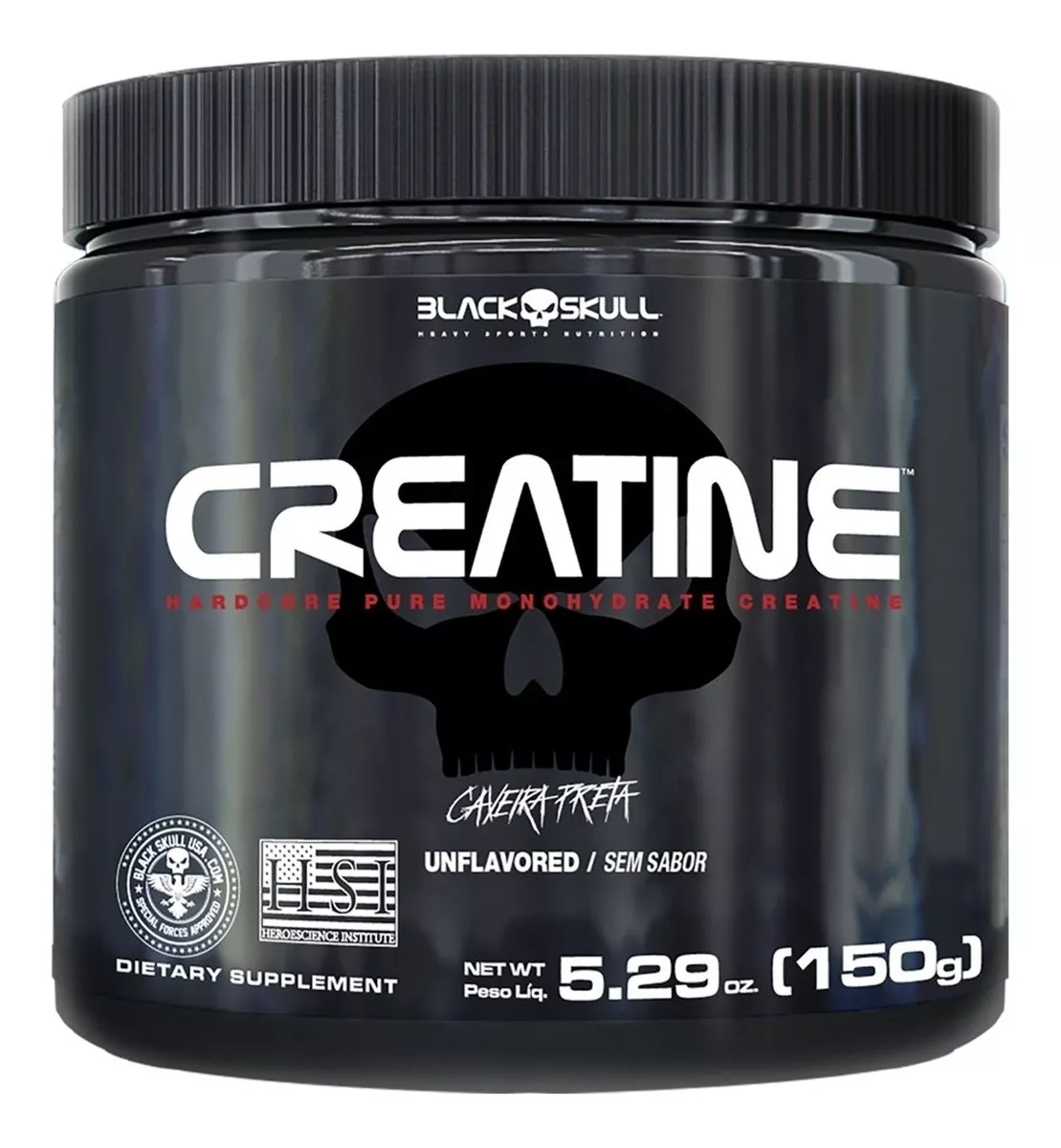 Suplemento Em Pó Black Skull  Creatine Creatina Monohidratada Creatine Sabor  Without Flavor Em Pote De 150g