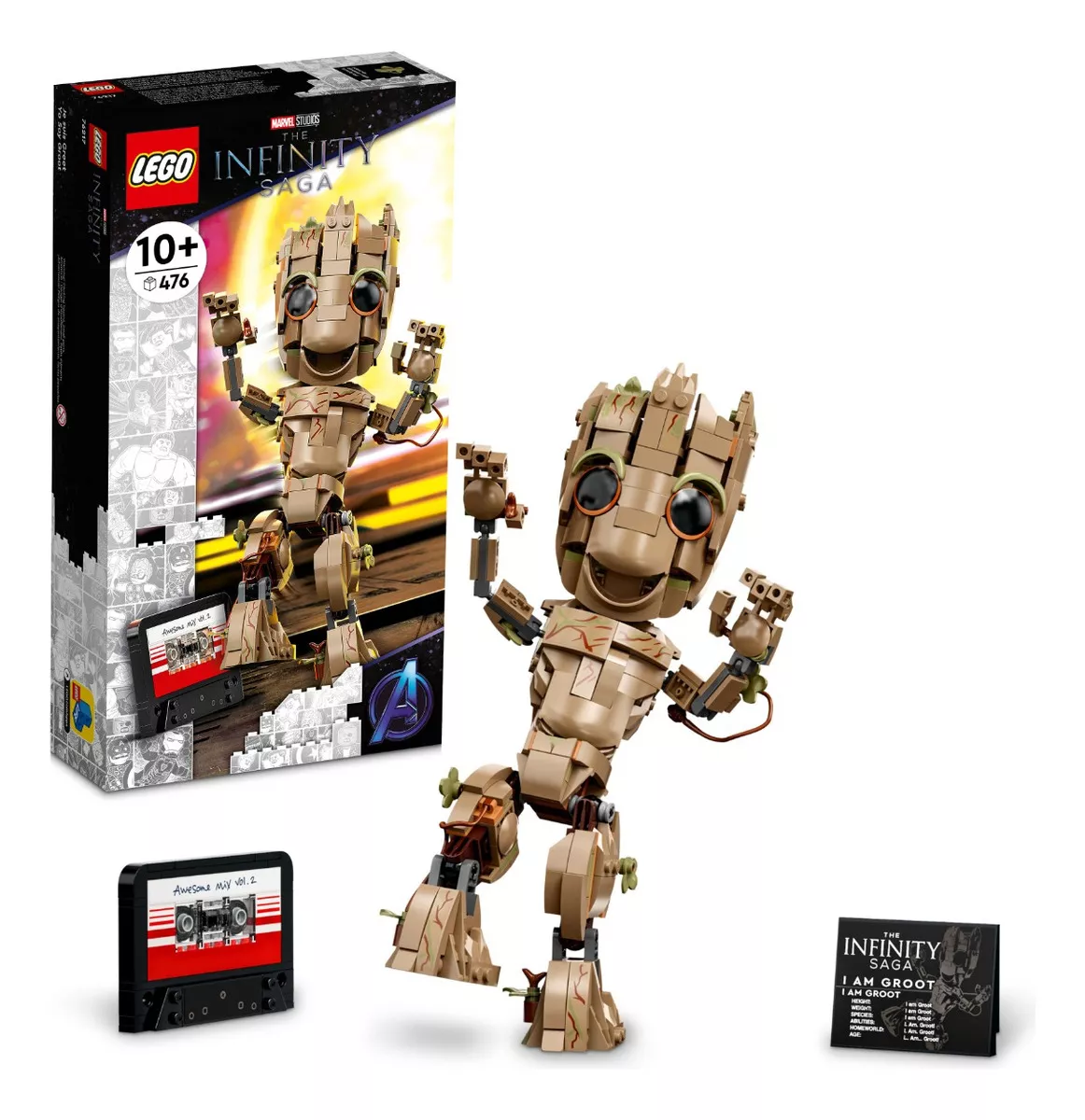 Kit Marvel 76217 Eu Sou Groot 476 Peças Lego