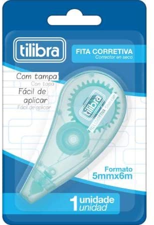 Corretivo Em Fita, Tilibra, 301884, Azul Aqua, 5Mmx6M