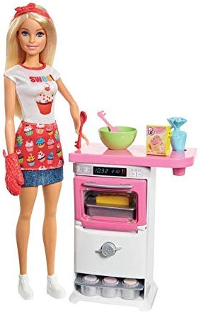  Boneca Barbie Cozinhando e Criando Chef de Bolinhos, Loira, Mattel 