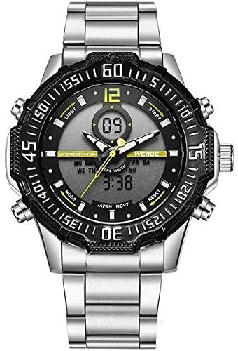 Relógio Masculino Weide Anadigi WH-6105 - Prata, Preto e Amarelo