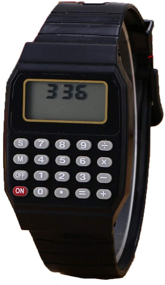 Relógio Digital Calculadora Calendário Hora Cor Preto Nostalgia Retrô Infância Geek