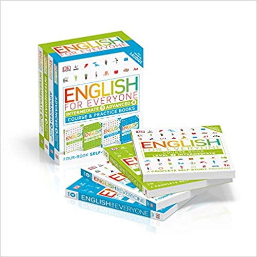 English for Everyone: Intermediate and Advanced Box Set: Course and Practice Books Four-Book Self-Study Program (Inglês) Capa comum – Ilustrado