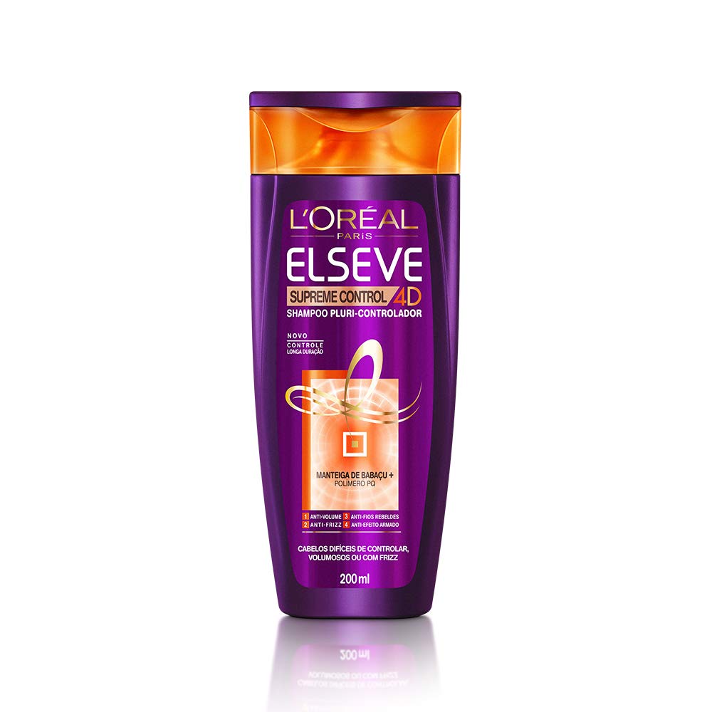  Shampoo Supreme Control 4D Shampoo Elseve 200 ml, L'Oréal Paris 