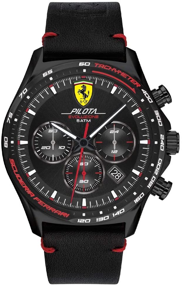 Relógio Scuderia Ferrari Masculino Couro Preto - 830712