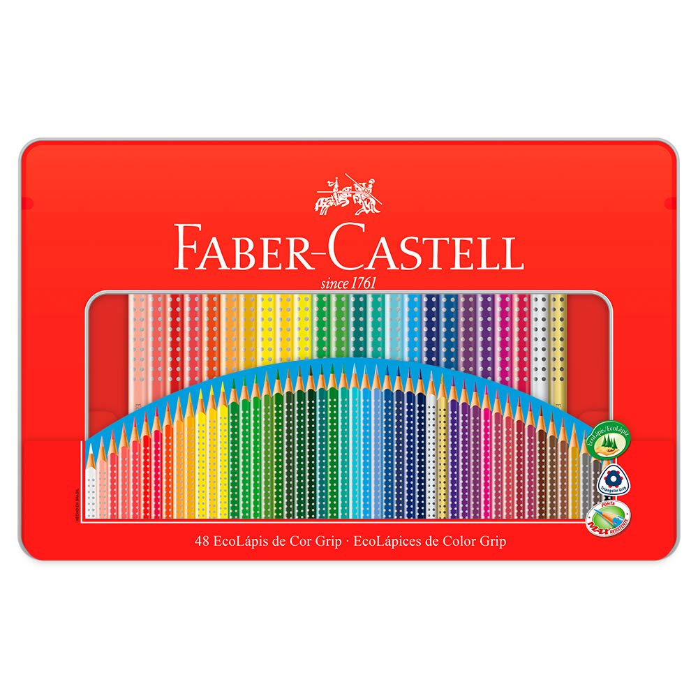Lápis de Cor EcoLápis Colour Grip 48 Cores, Faber-Castell