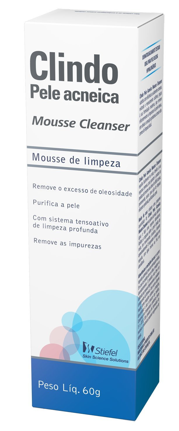 Mousse Pele Acneica, Frasco 60G, Clindo, Branco