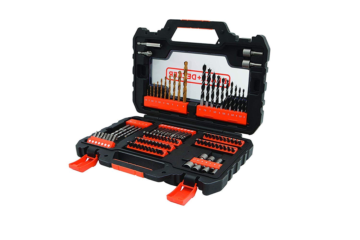 Kit de Furar e Parafusar Maleta com 104 Peças para Furar E Parafusar Completo Black+Decker