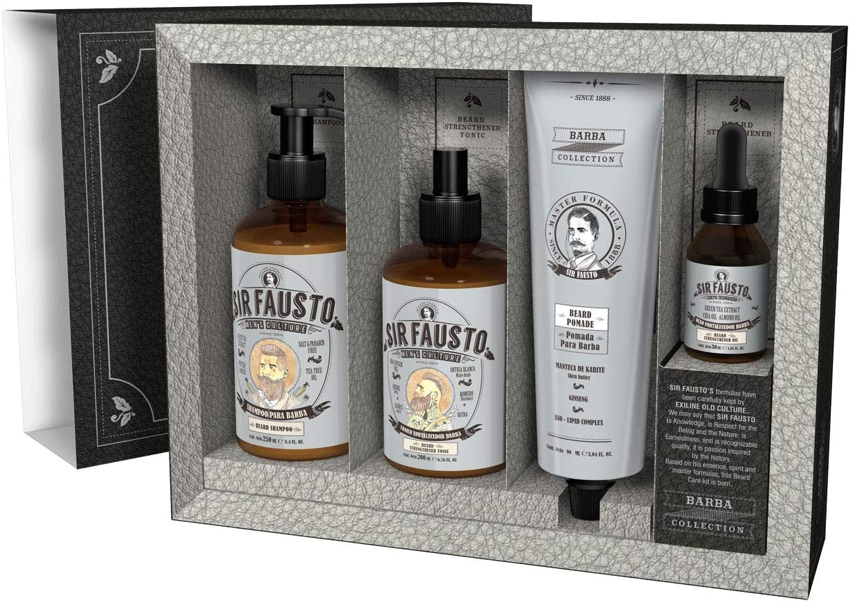 Kit Barba, Contendo Tônico para Barba, Óleo Fortalecedor e Pomada para Barba, SIR FAUSTO