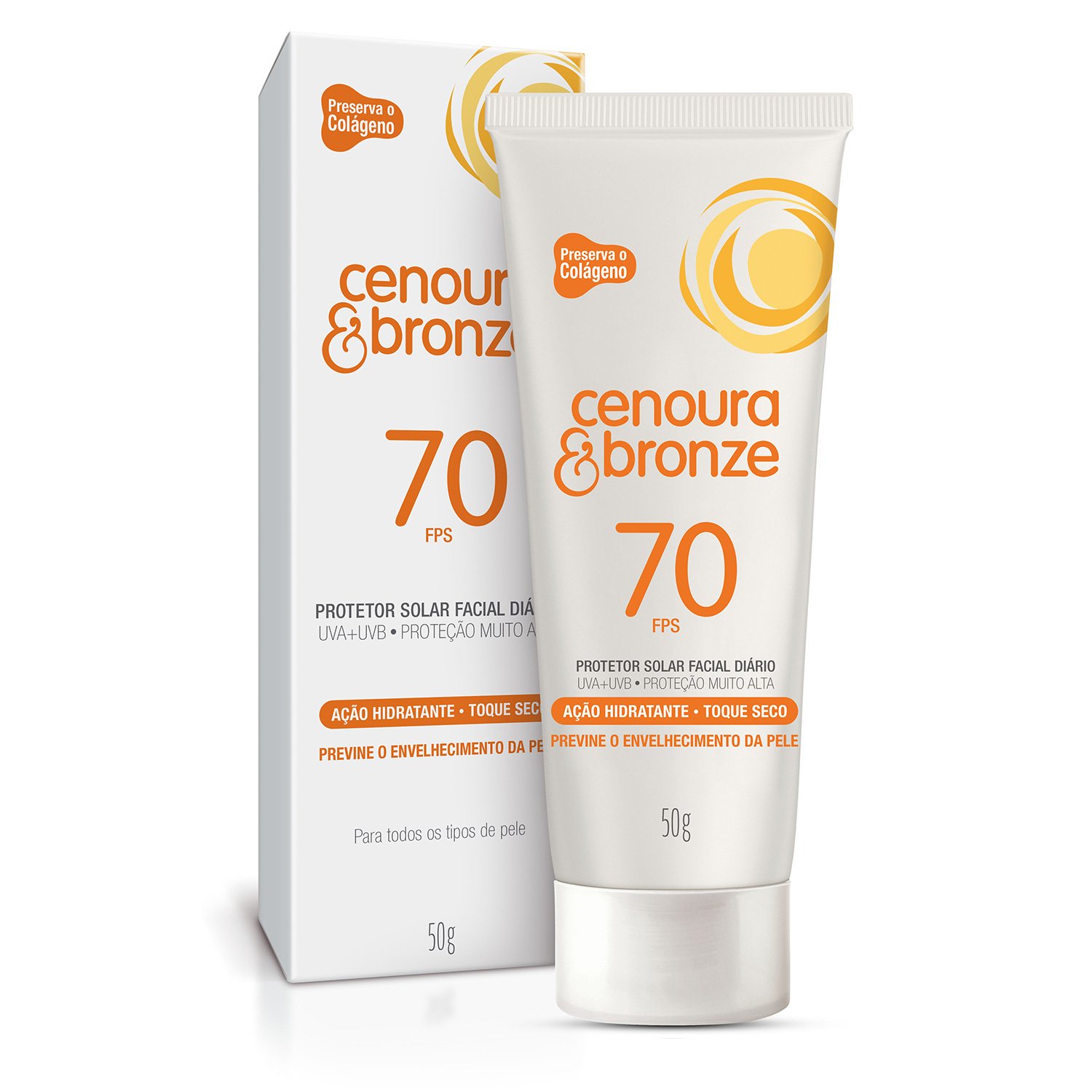 Protetor Solar Loção 50G Fps70 Facial Unit, Cenoura e Bronze