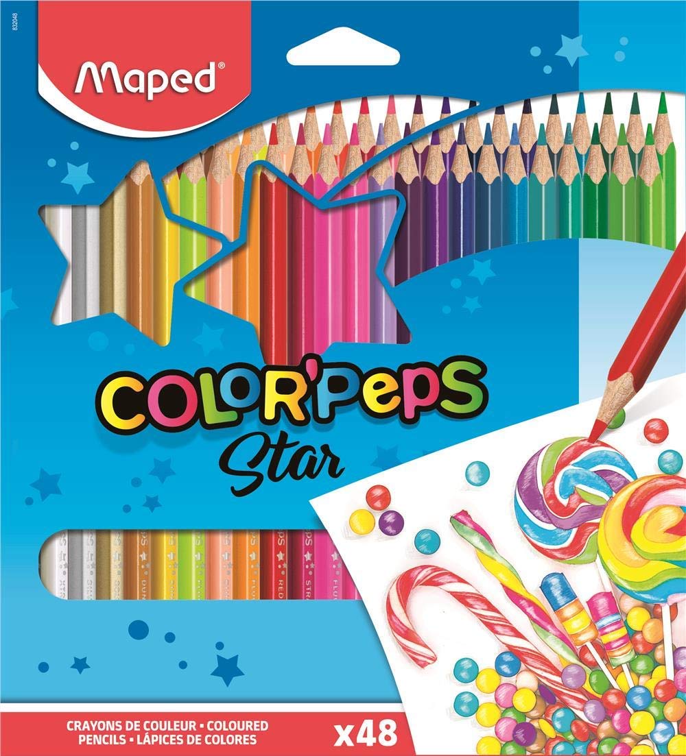  Lápis de Cor, Maped, Color Peps, 832048ZV, 48 Cores 