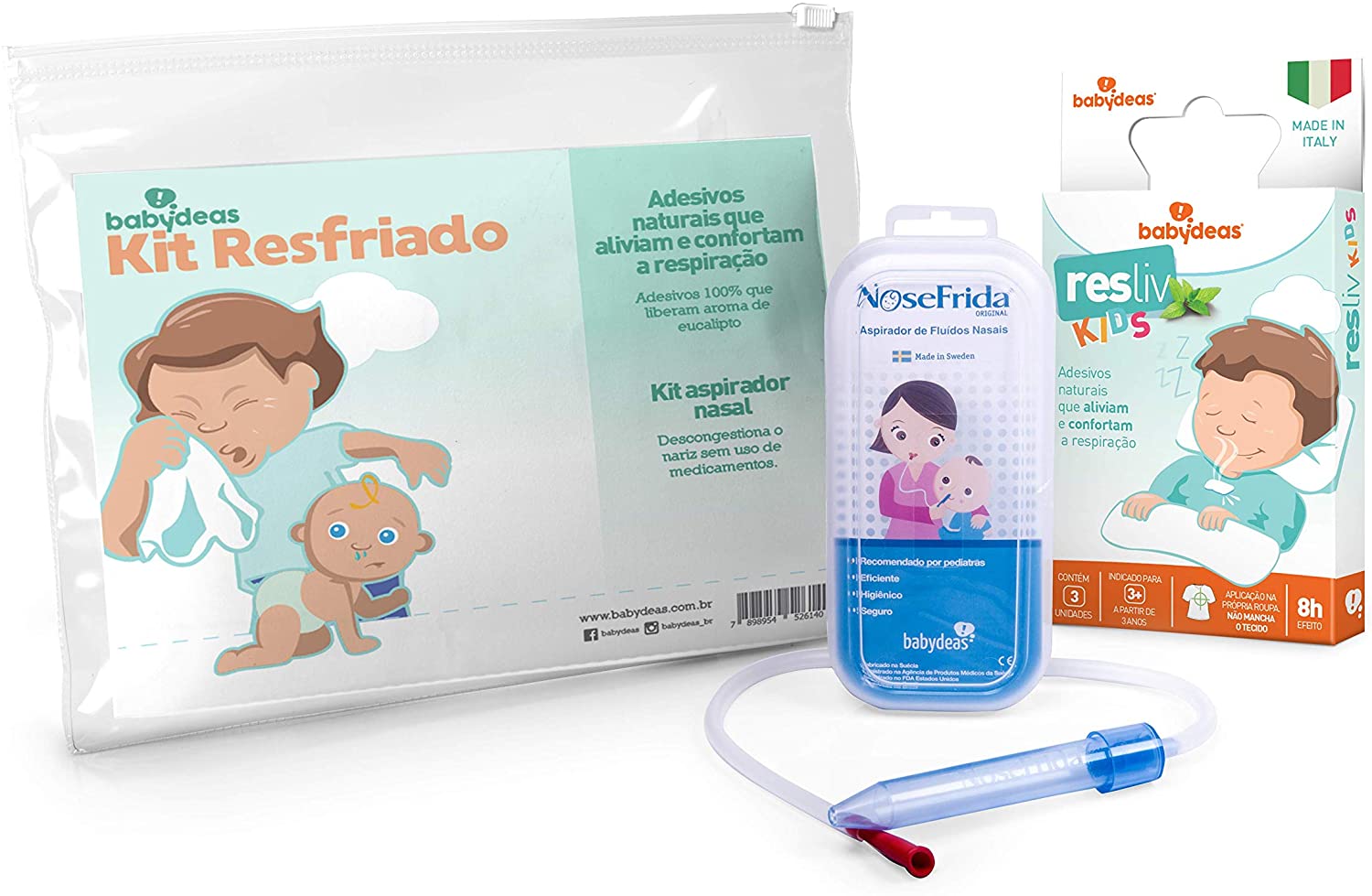 Kit Resfriado - 1 Aspirador 1 Resliv Babydeas