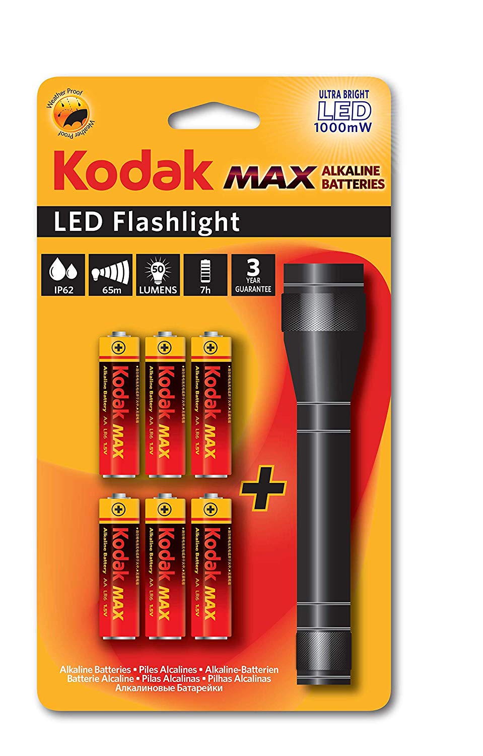Lanterna LED Rbst 1W e 6 Pilhas AA Comum Kodak