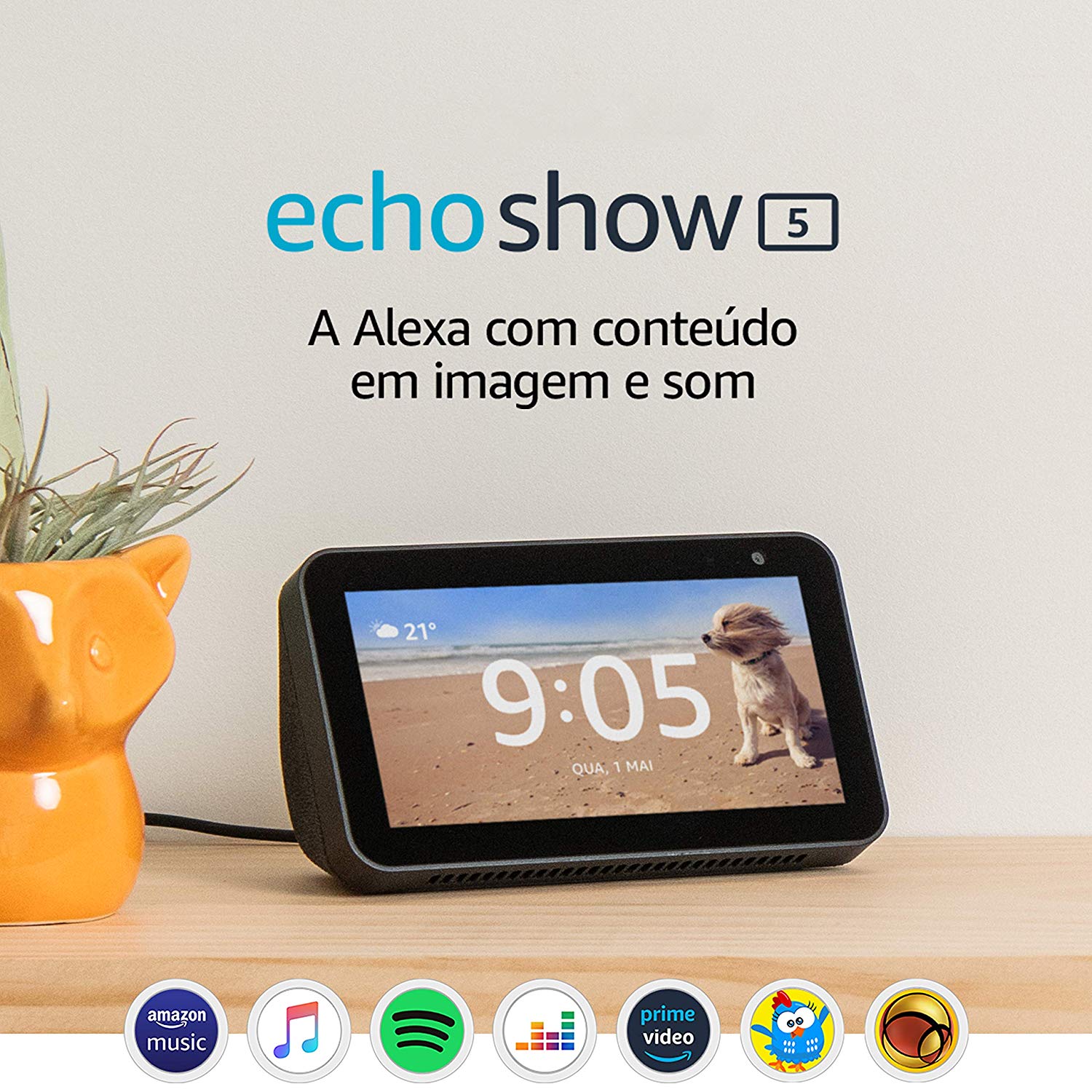 Echo Show 5 - Smart Speaker com tela de 5,5" e Alexa - Cor Preta [ Amazon Prime ]