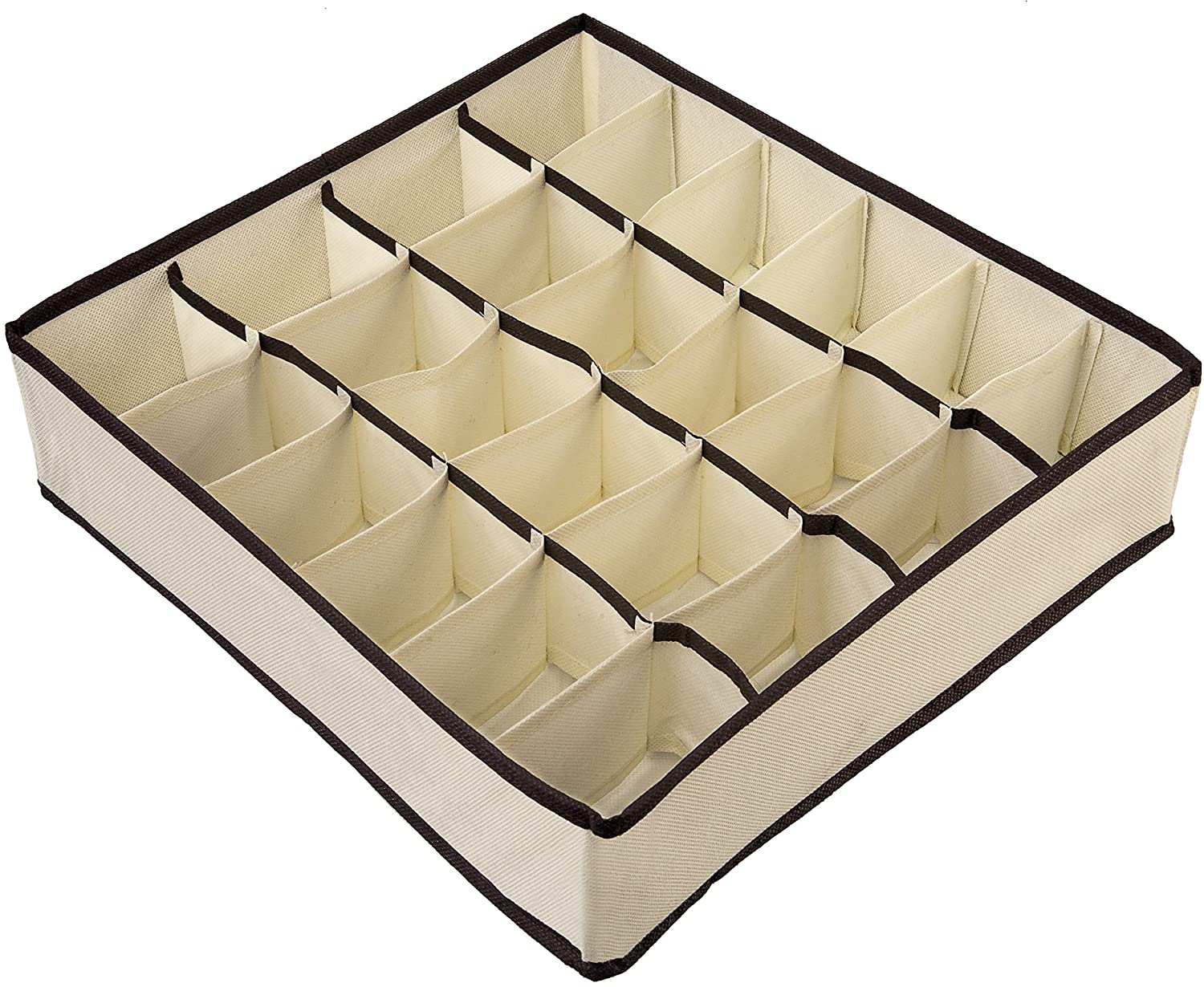 Organizador Closet Gaveta Fold Creme/ Marrom 31x33,5x9h