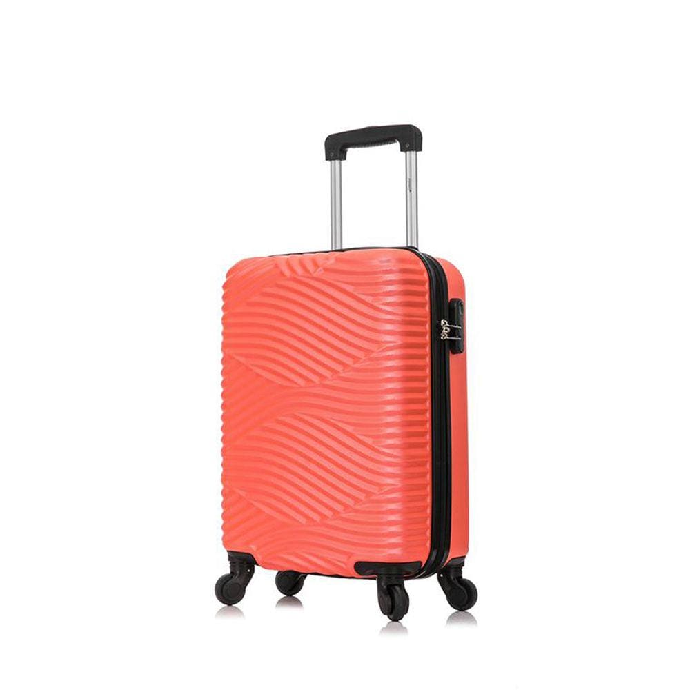 Mala de Bordo Abs para Viagem Cruzeiro Mat 126 Cadeado Embutido Rodas Giro 360 Coral